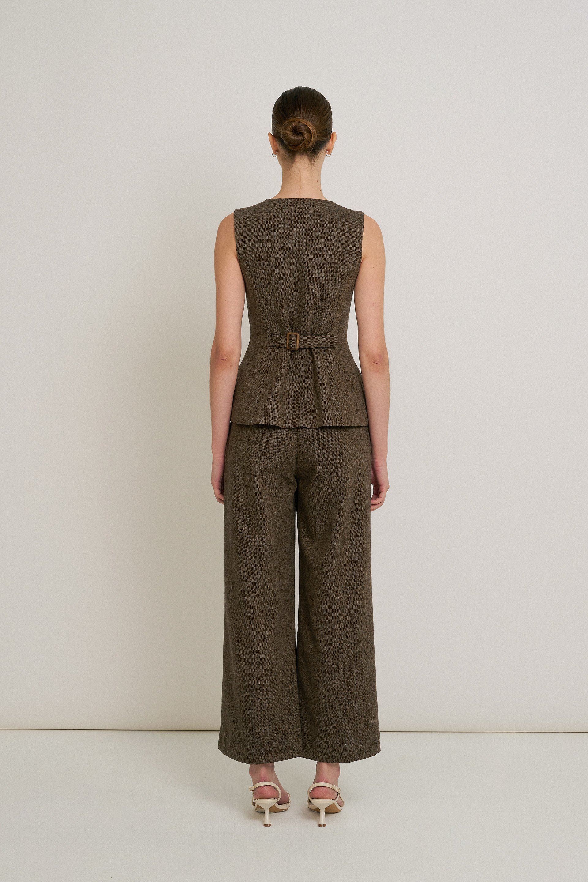 Tweed Curved-Hem Vest