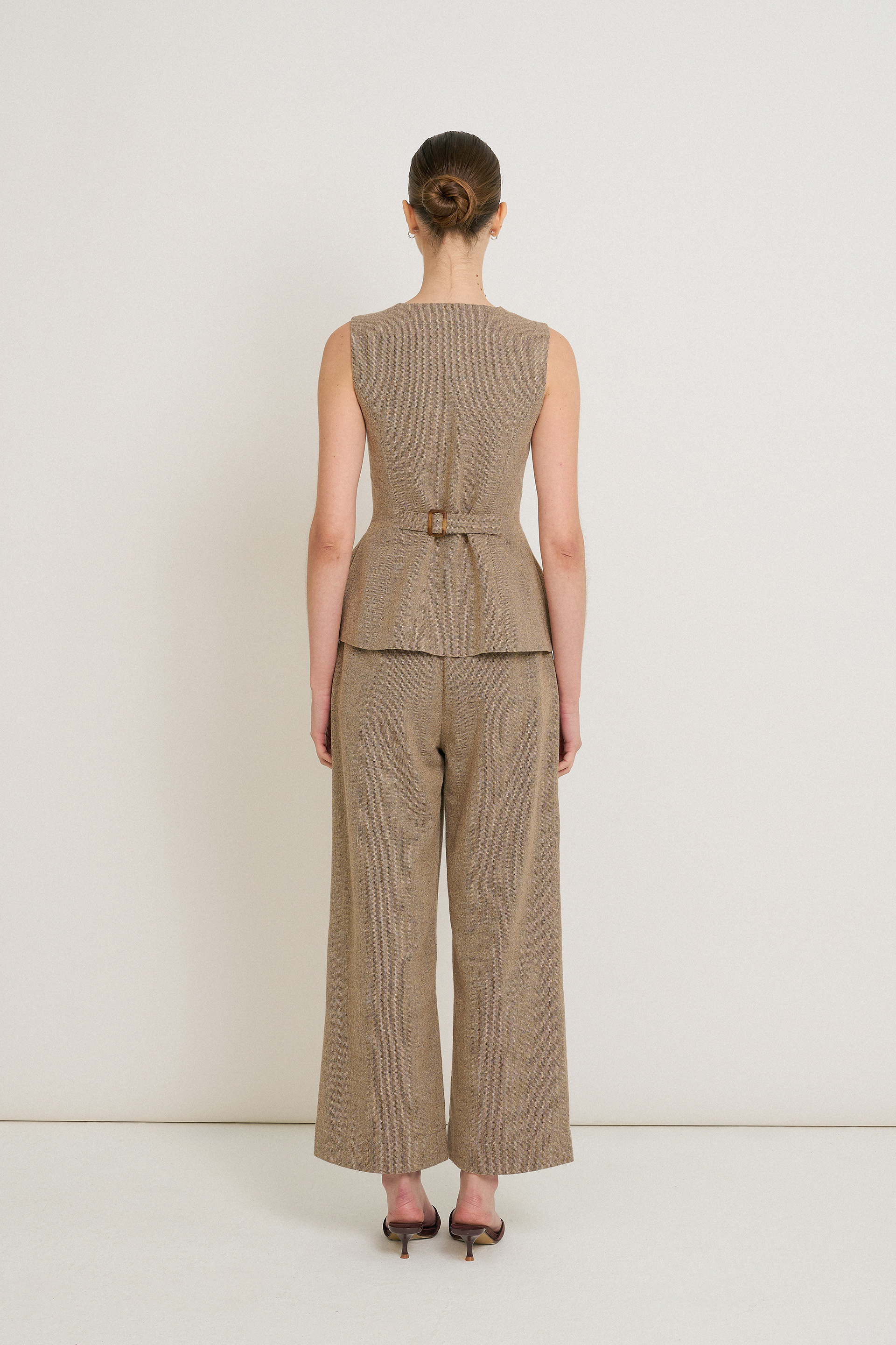 Tweed Curved-Hem Vest