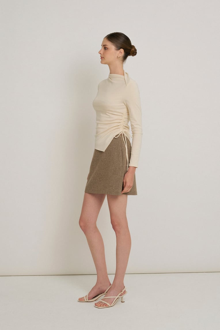 Ruched Asymmetrical Jersey Top