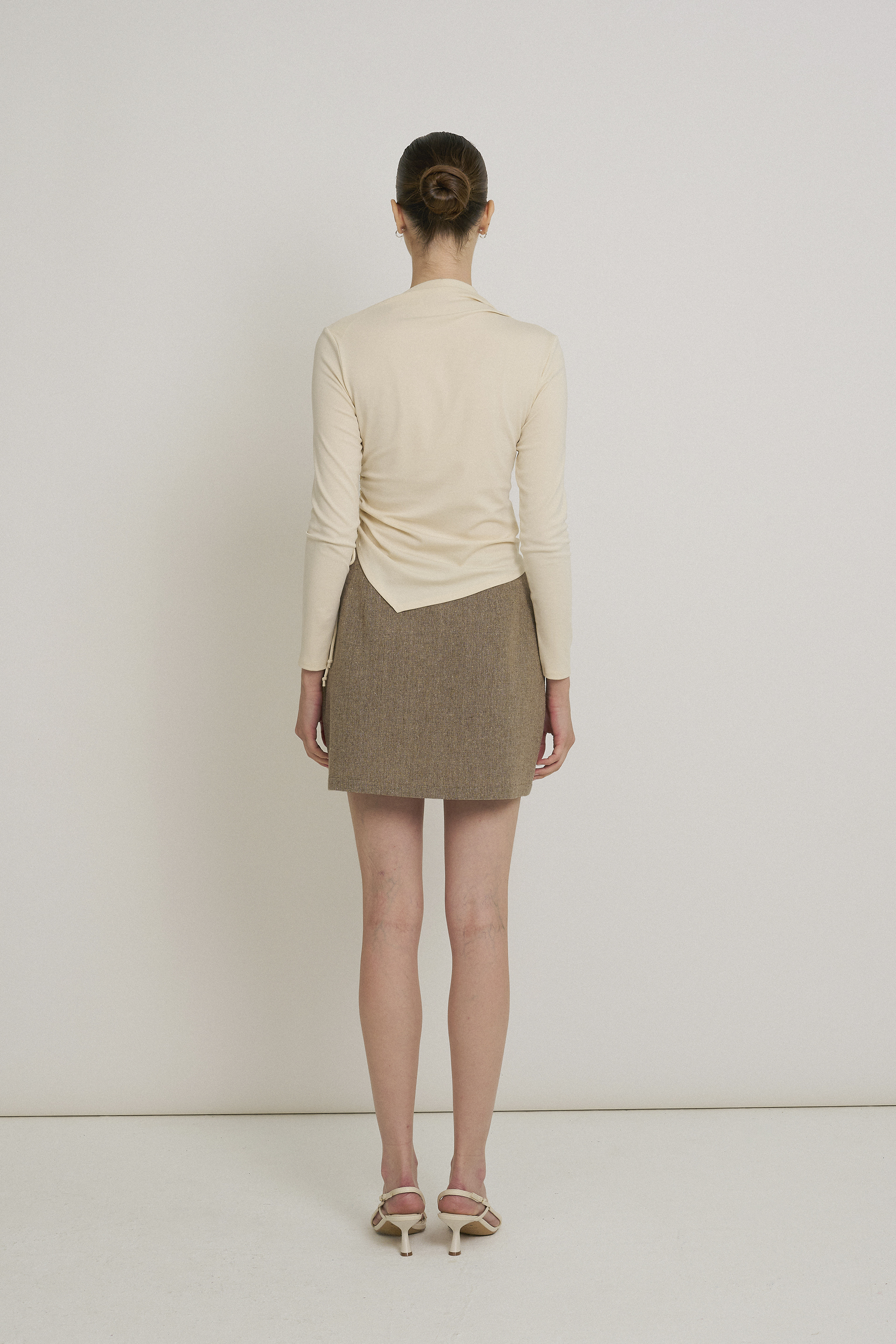 Ruched Asymmetrical Jersey Top