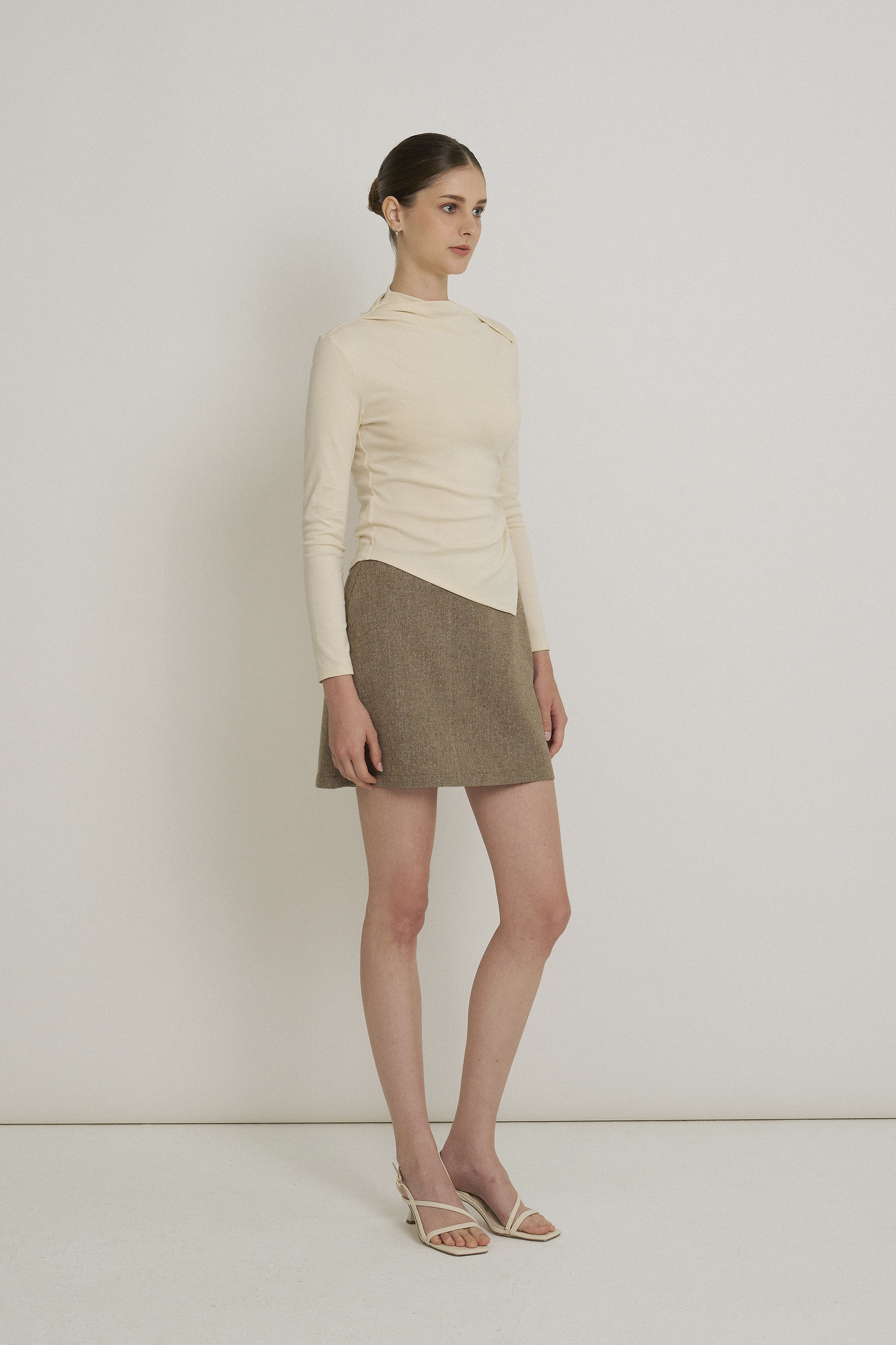 Ruched Asymmetrical Jersey Top