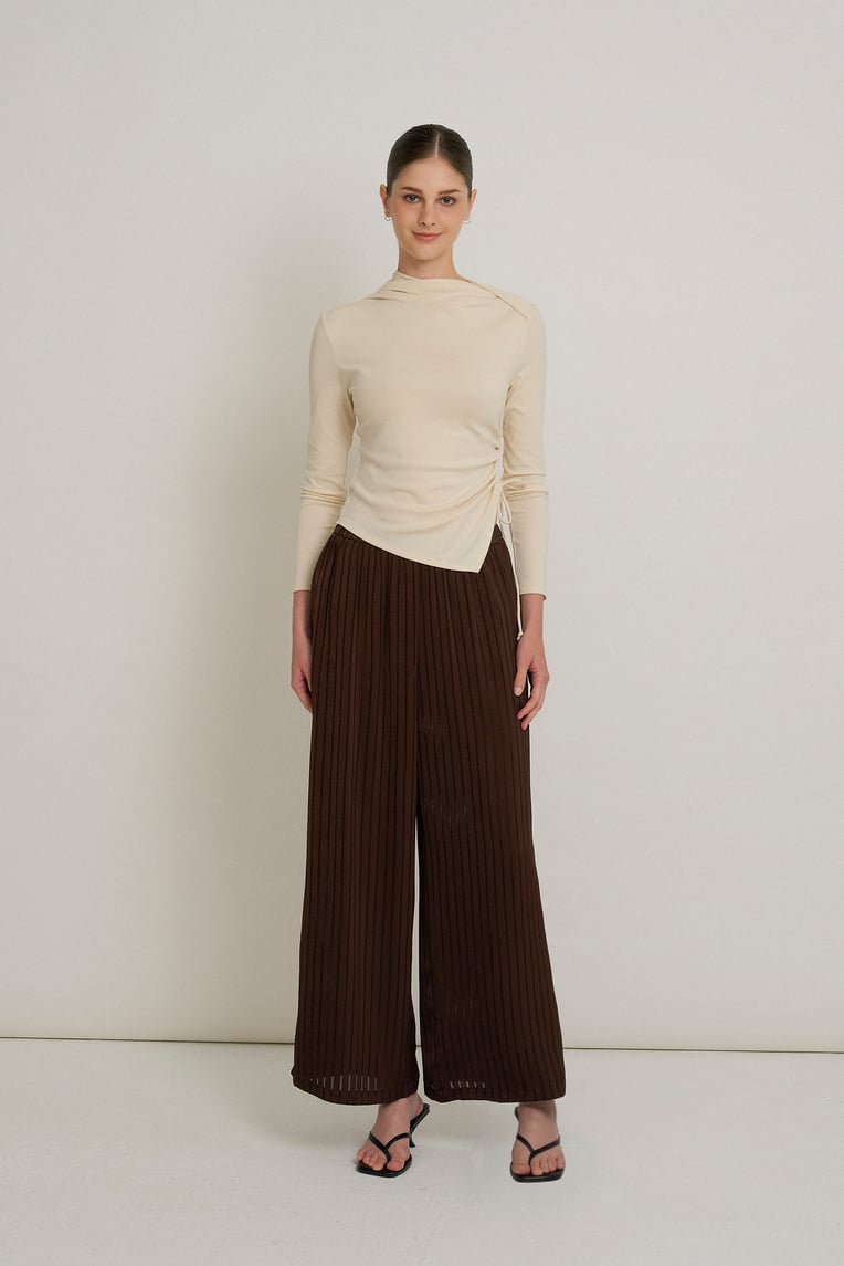 Ruched Asymmetrical Jersey Top