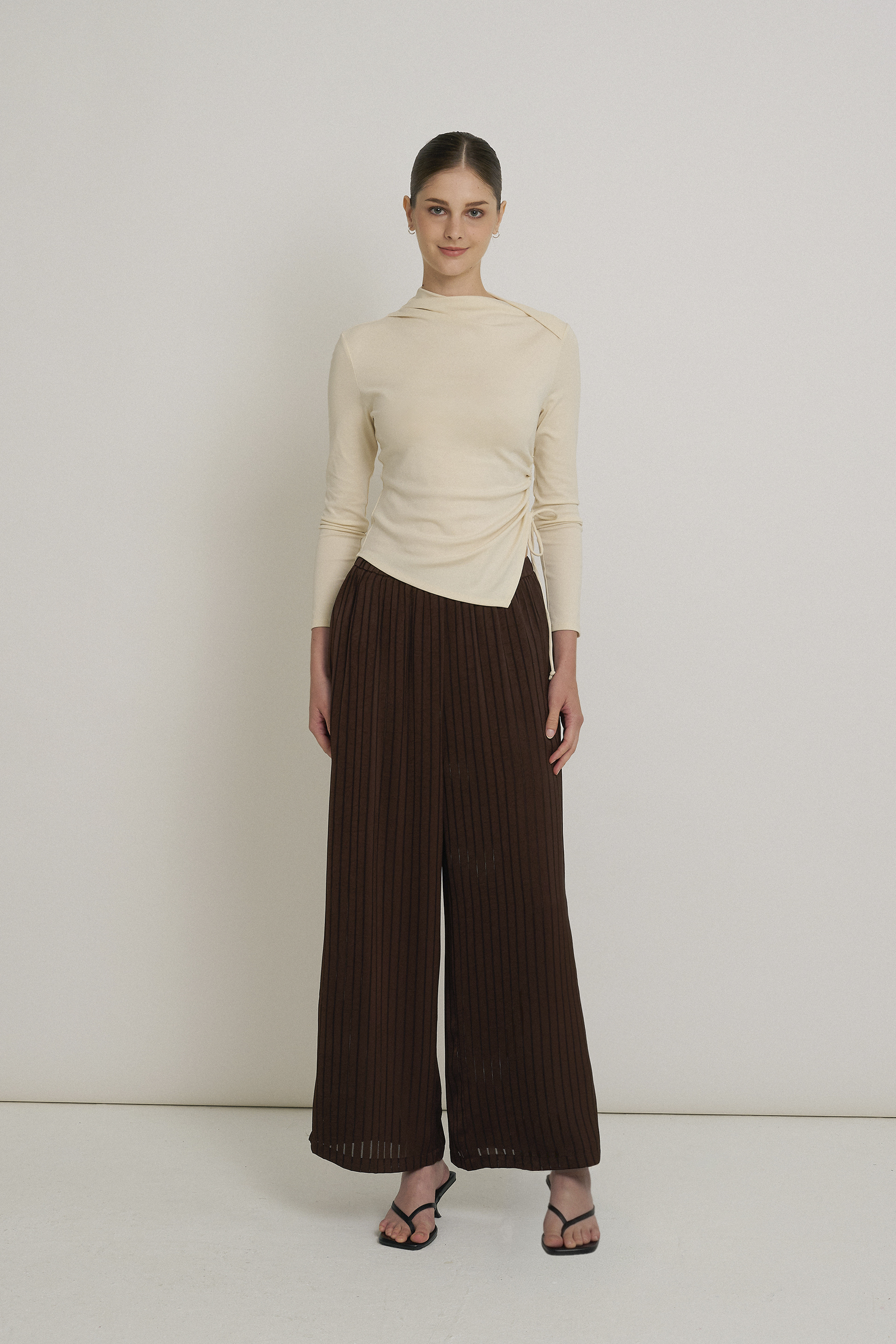 Ruched Asymmetrical Jersey Top