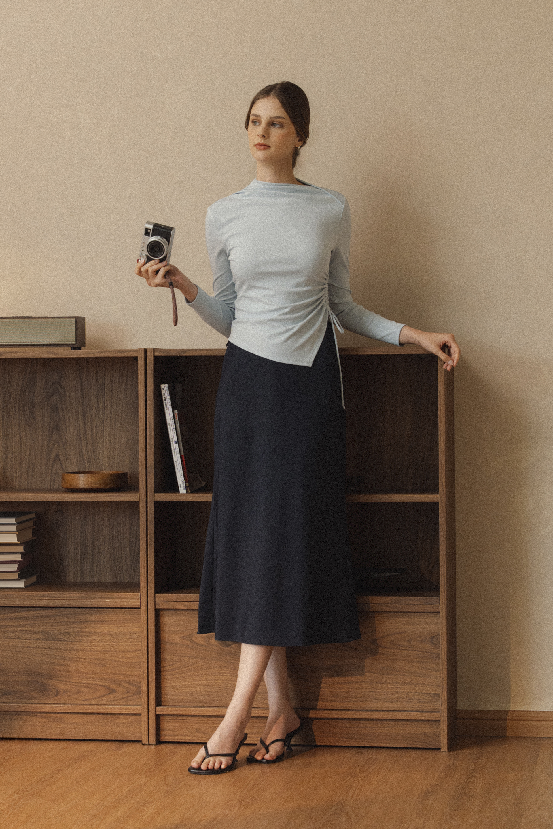 Ruched Asymmetrical Jersey Top