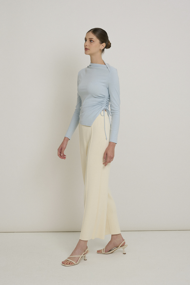 Ruched Asymmetrical Jersey Top