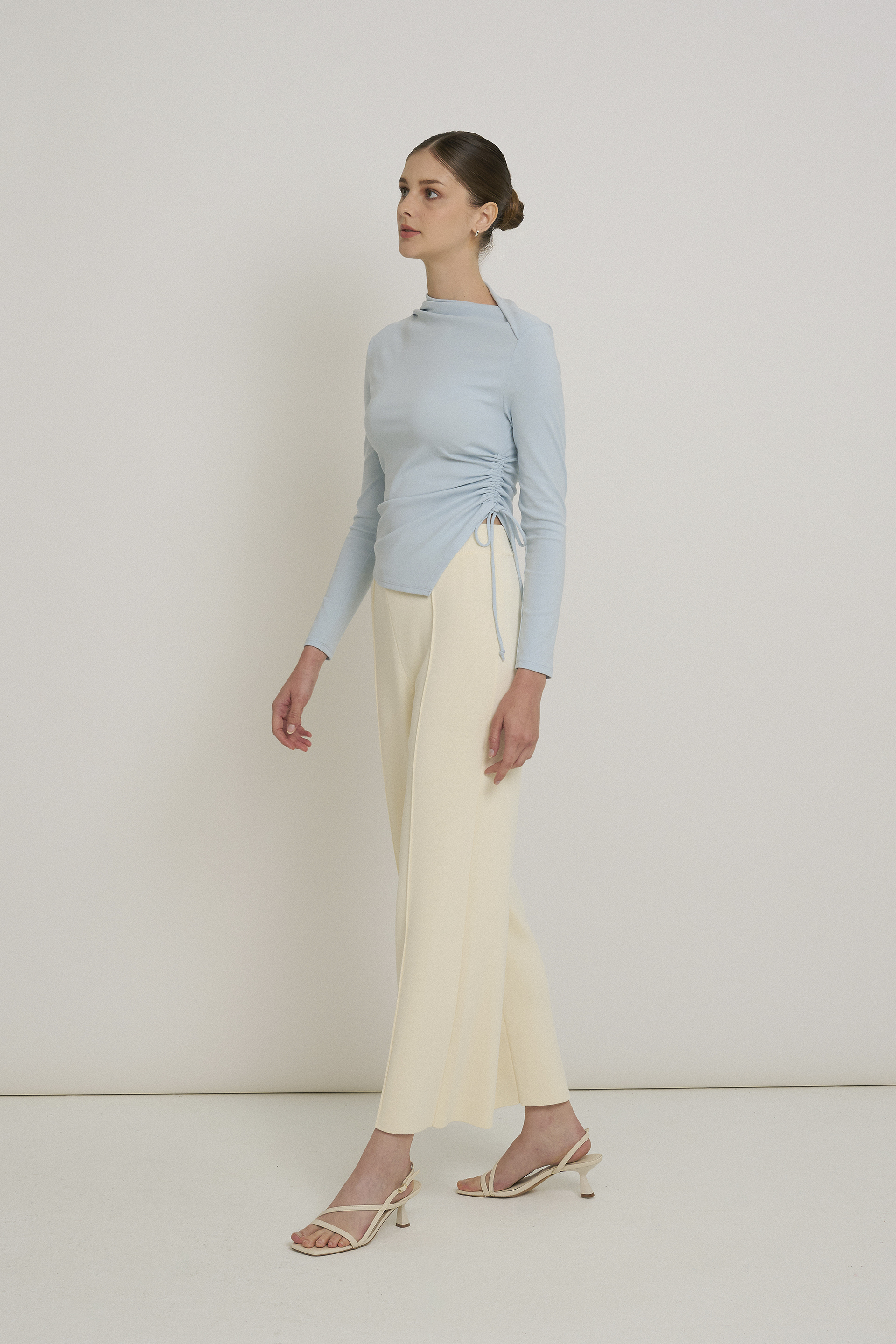 Ruched Asymmetrical Jersey Top