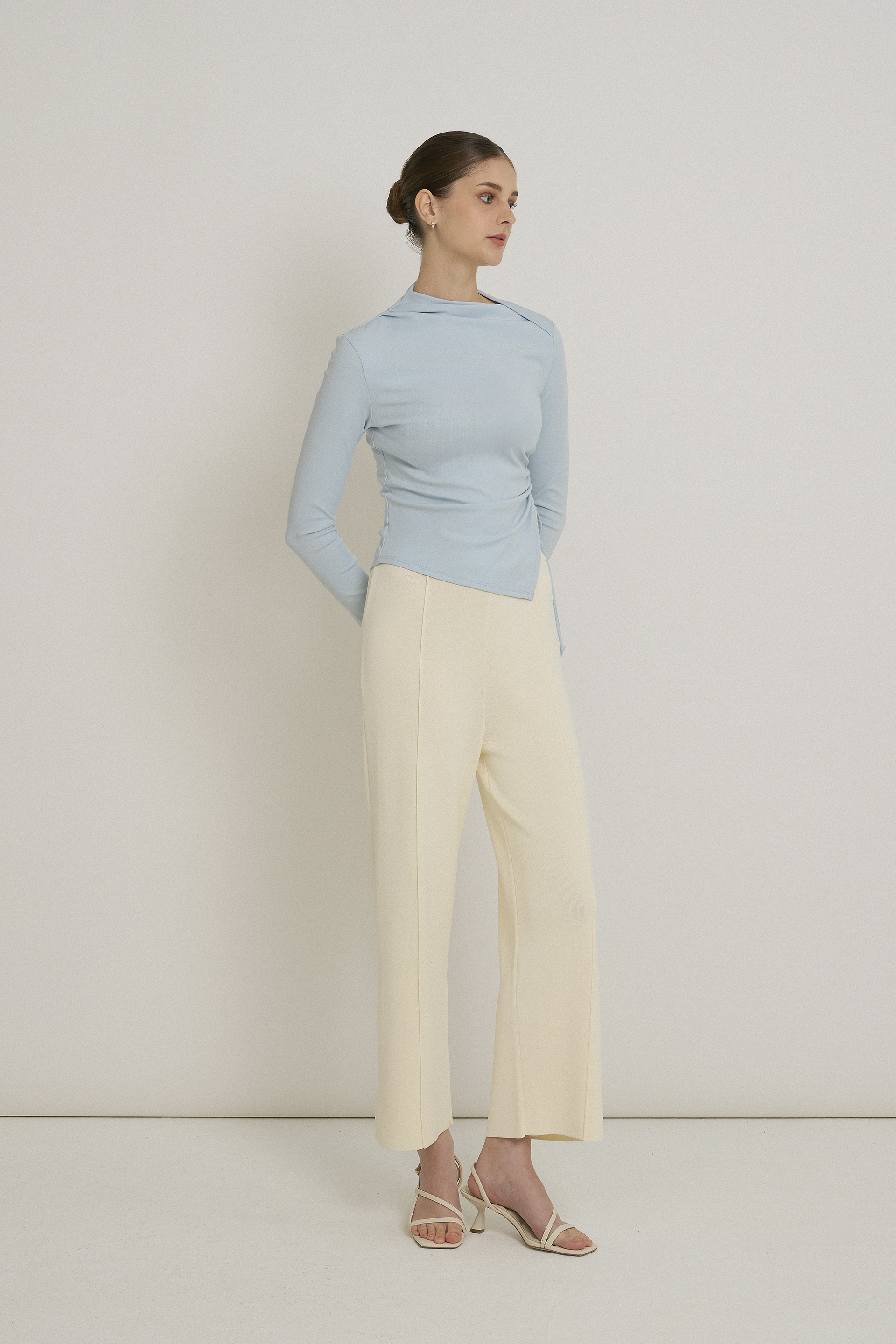 Ruched Asymmetrical Jersey Top