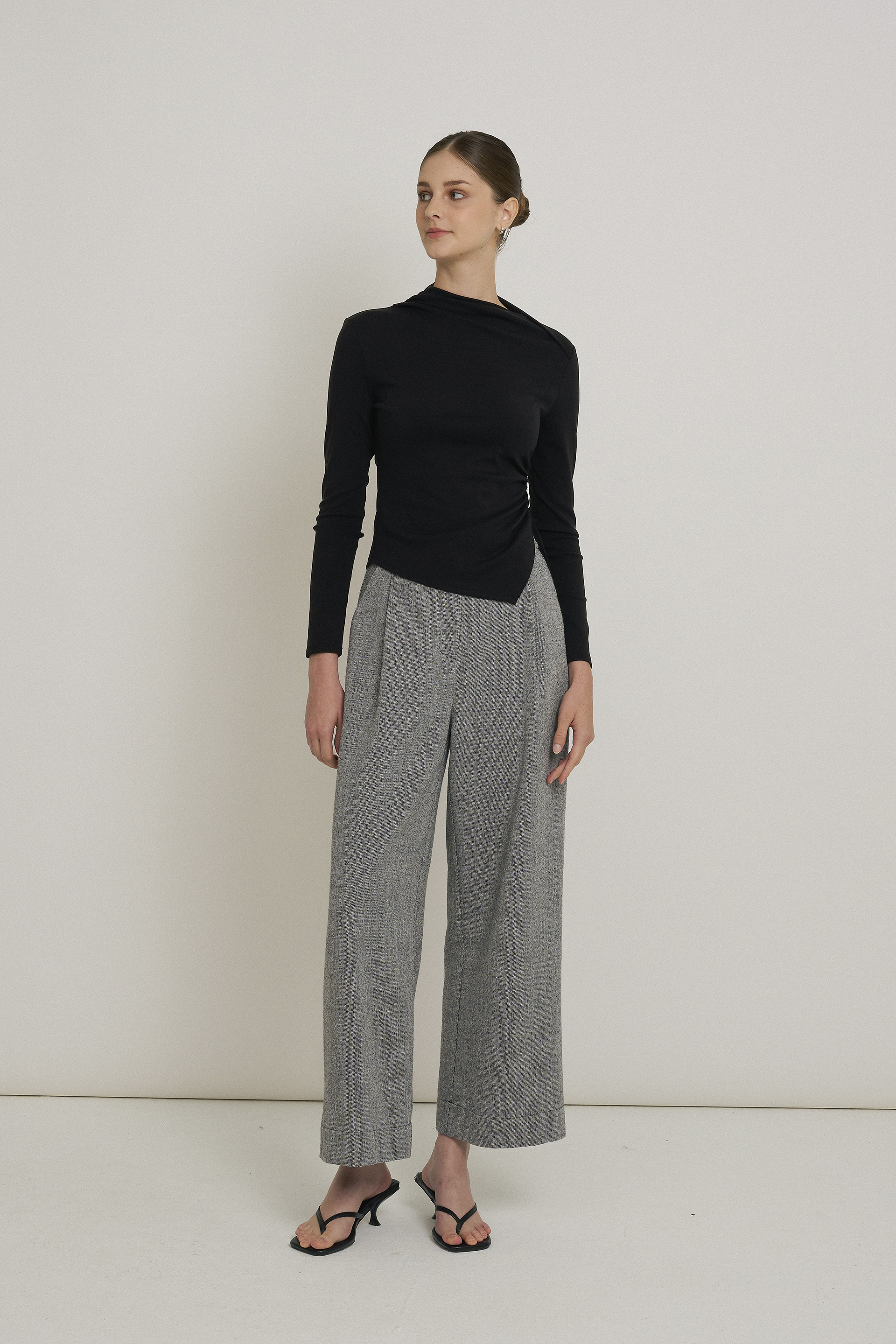 Ruched Asymmetrical Jersey Top