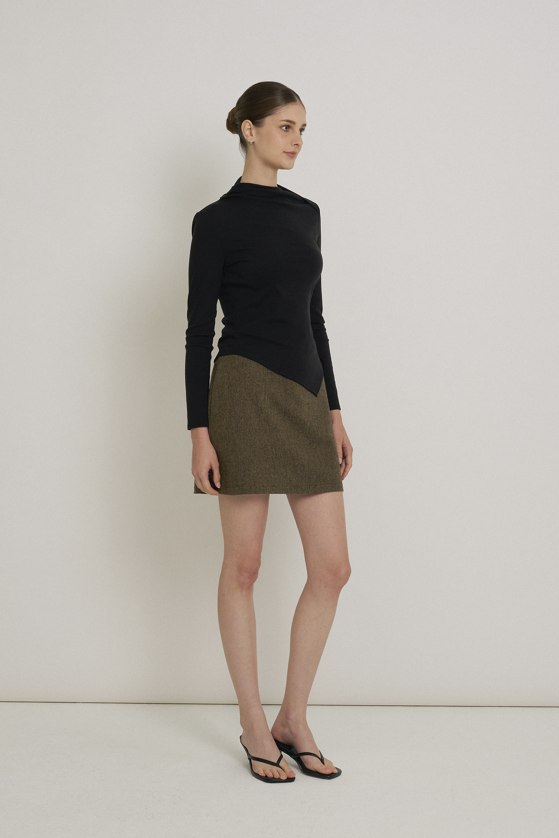 Ruched Asymmetrical Jersey Top