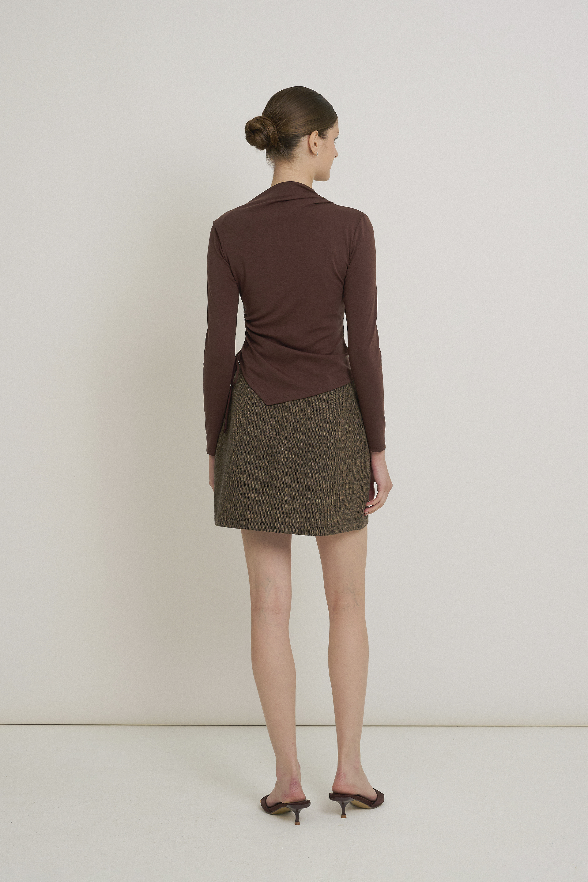 Ruched Asymmetrical Jersey Top