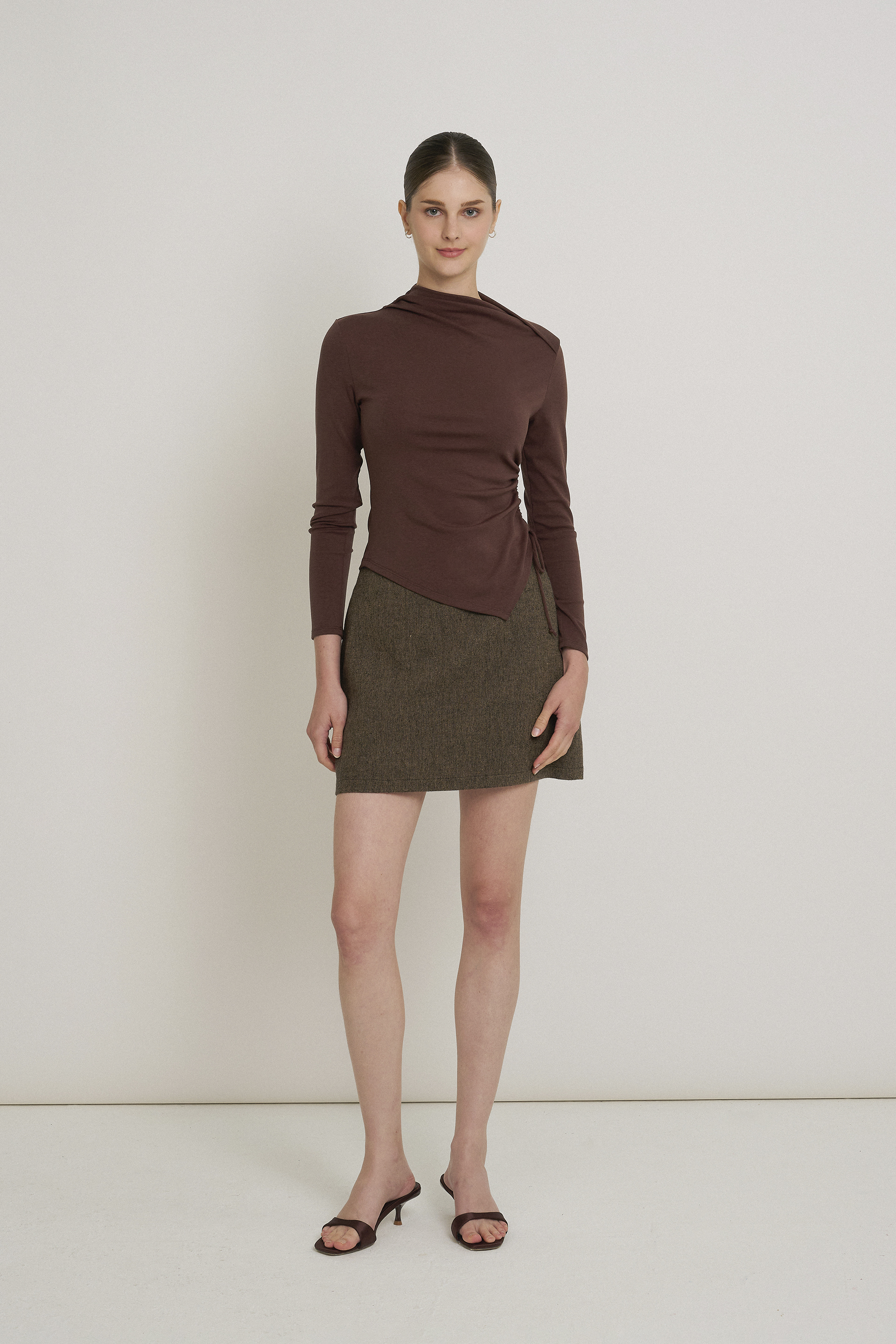 Ruched Asymmetrical Jersey Top