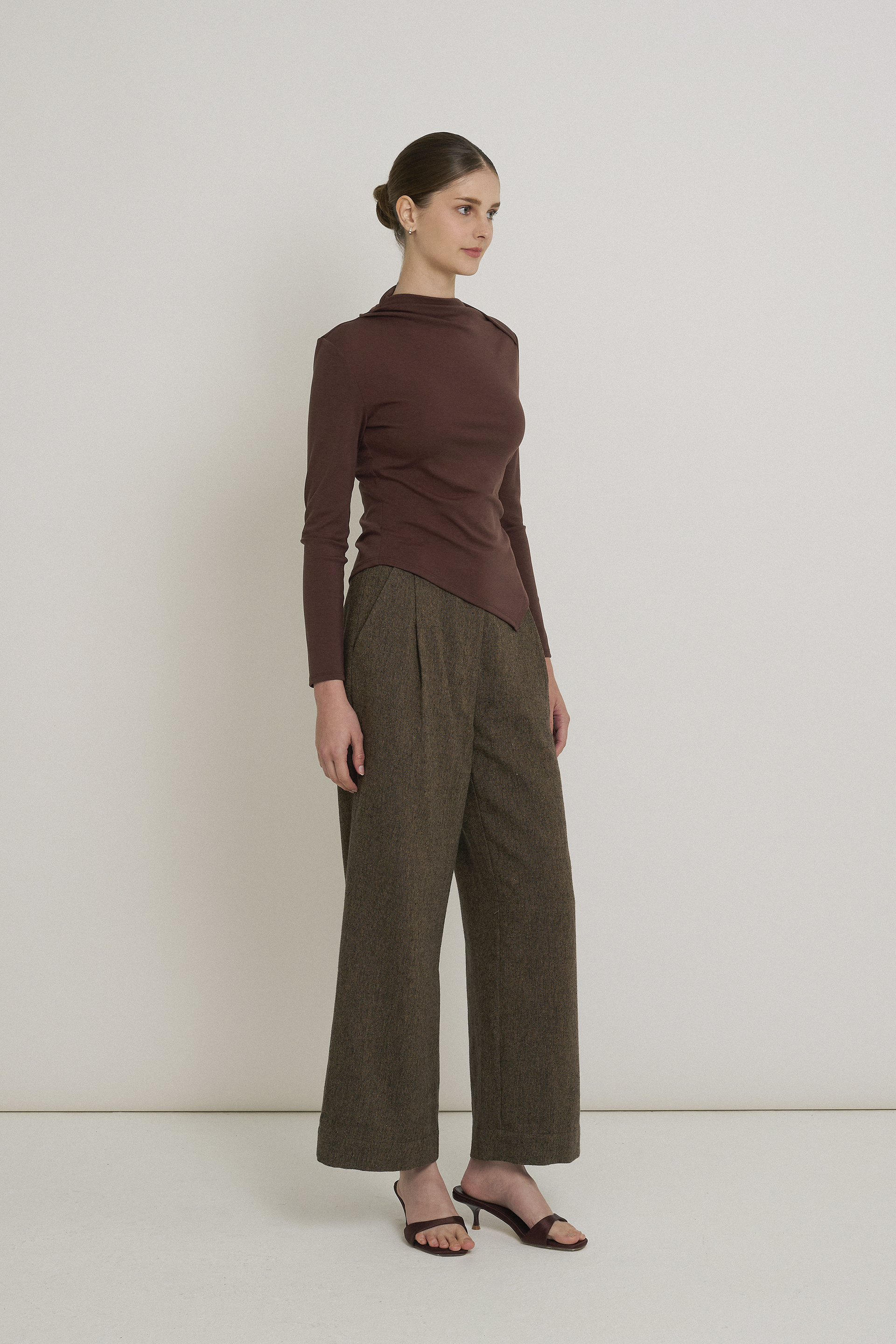 Ruched Asymmetrical Jersey Top