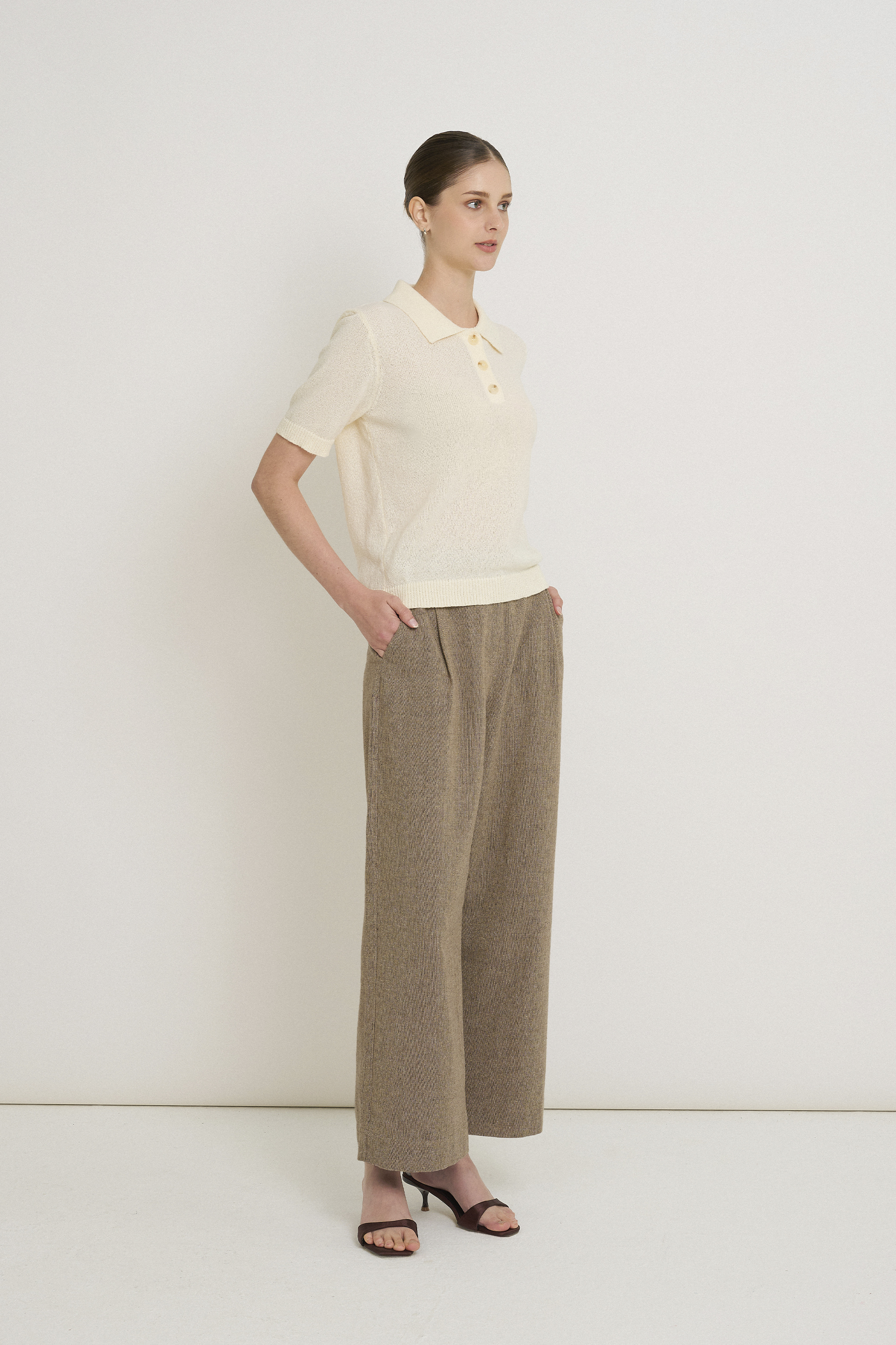 Boxy Knit Polo Top