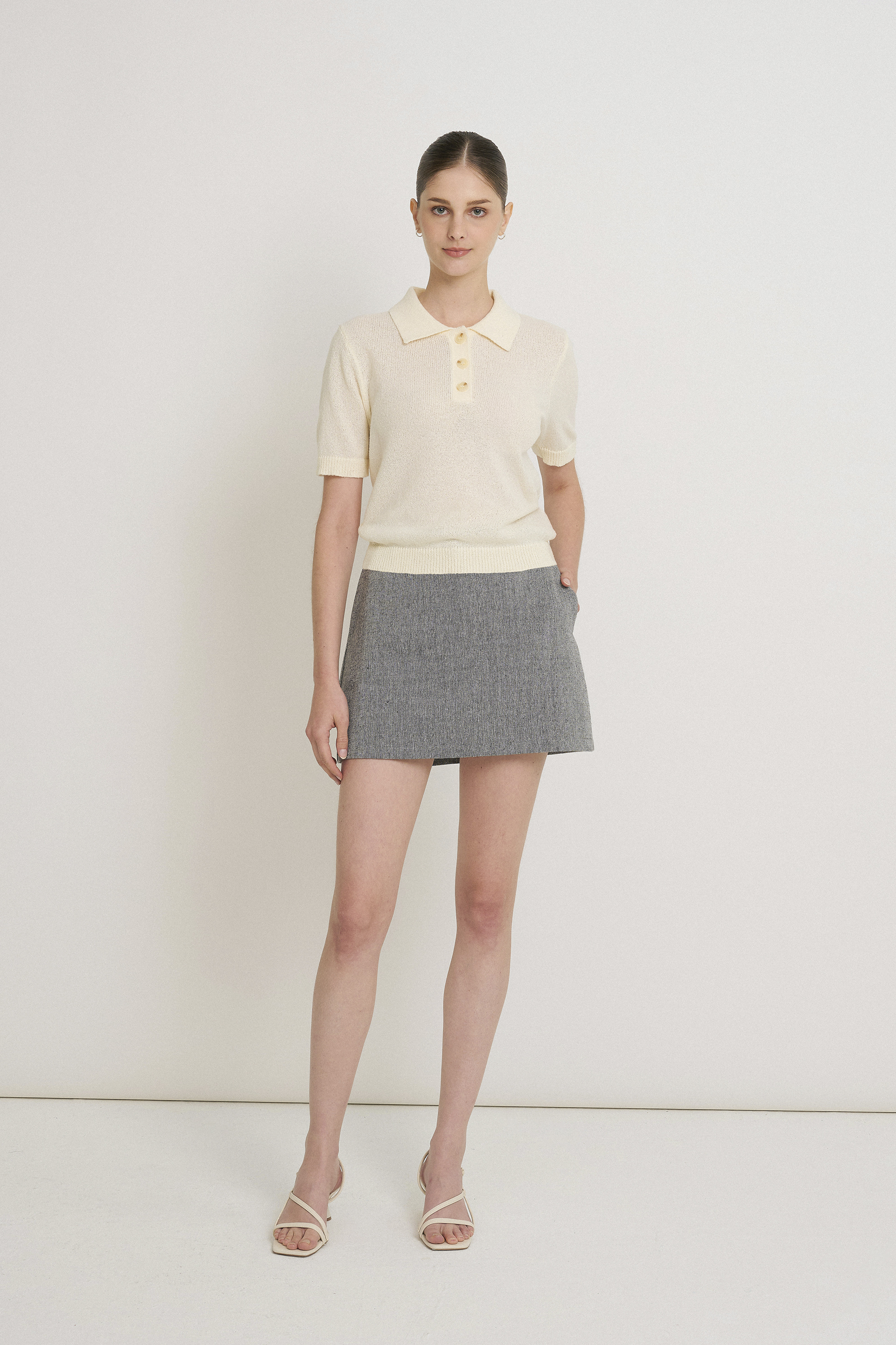 Boxy Knit Polo Top