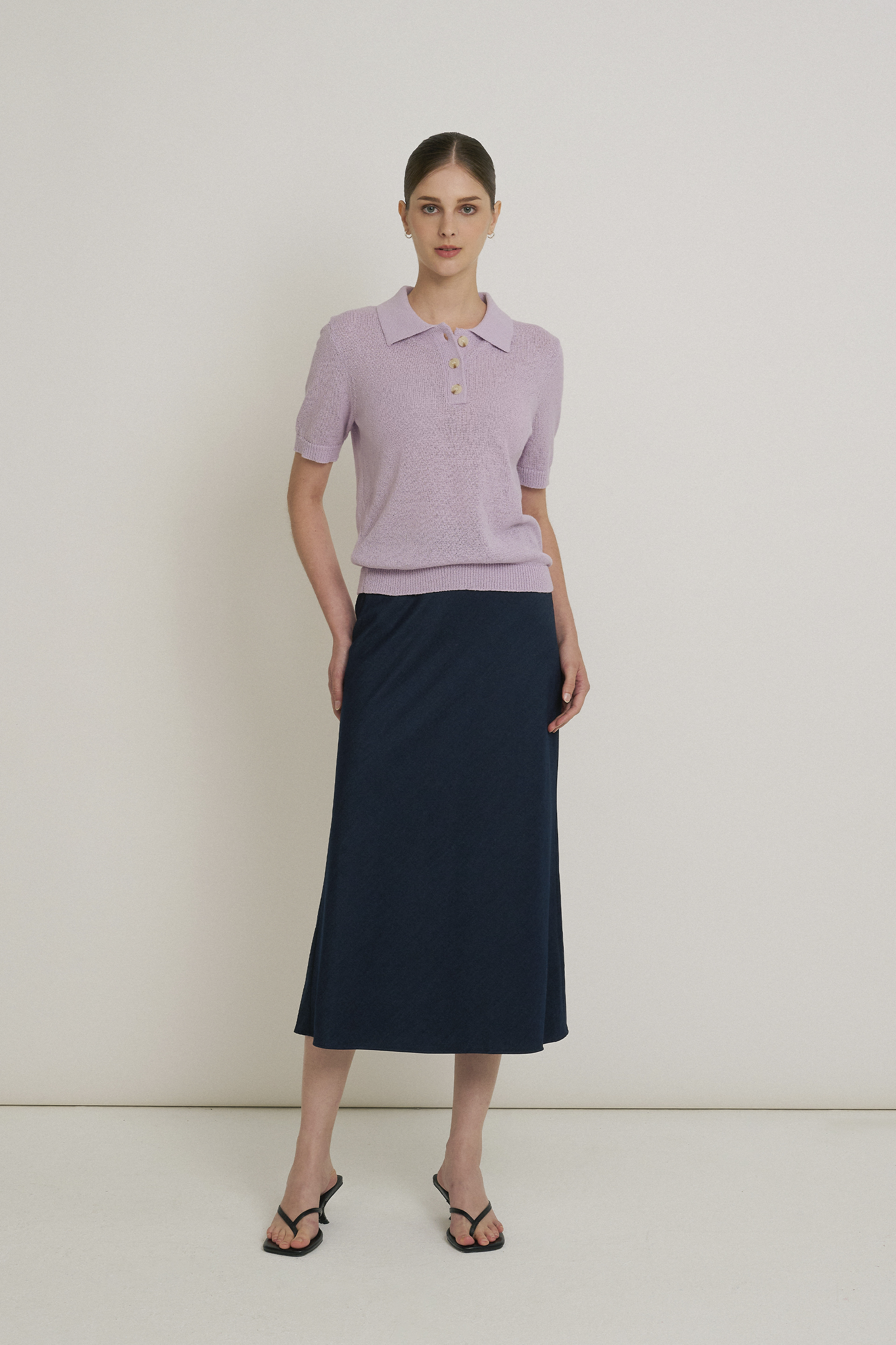 Boxy Knit Polo Top