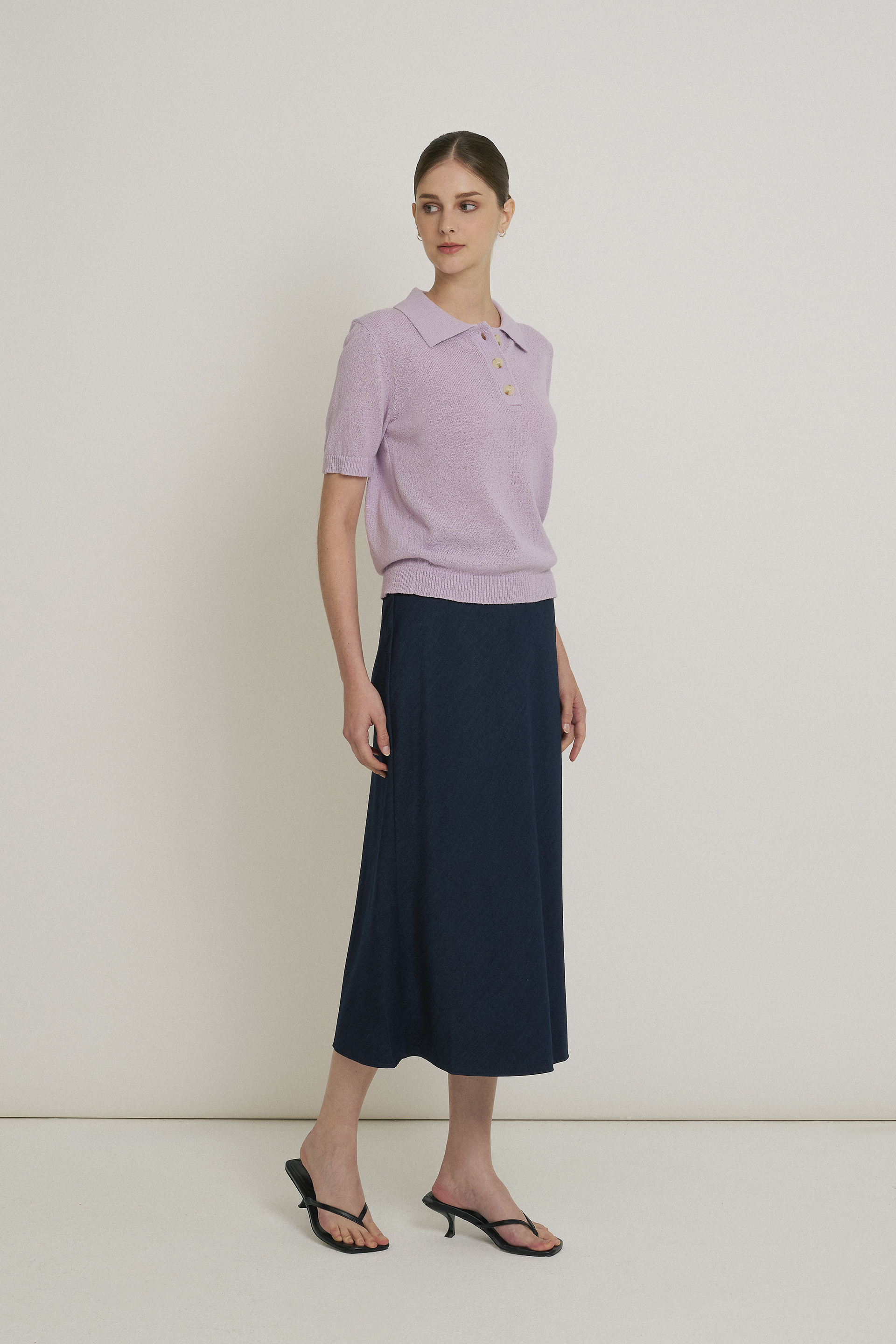 Boxy Knit Polo Top