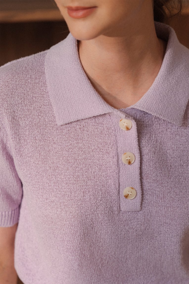 Boxy Knit Polo Top