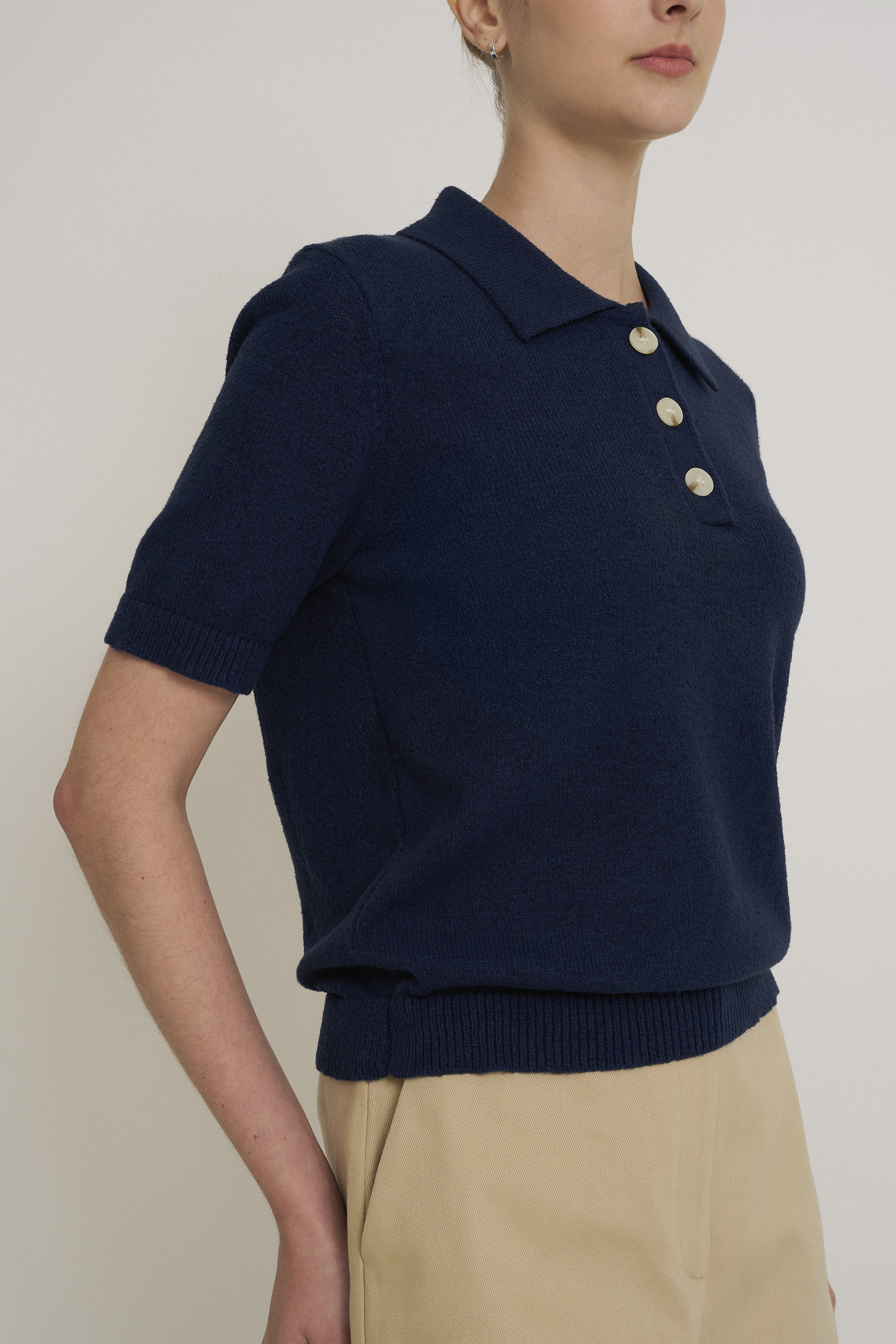 Boxy Knit Polo Top