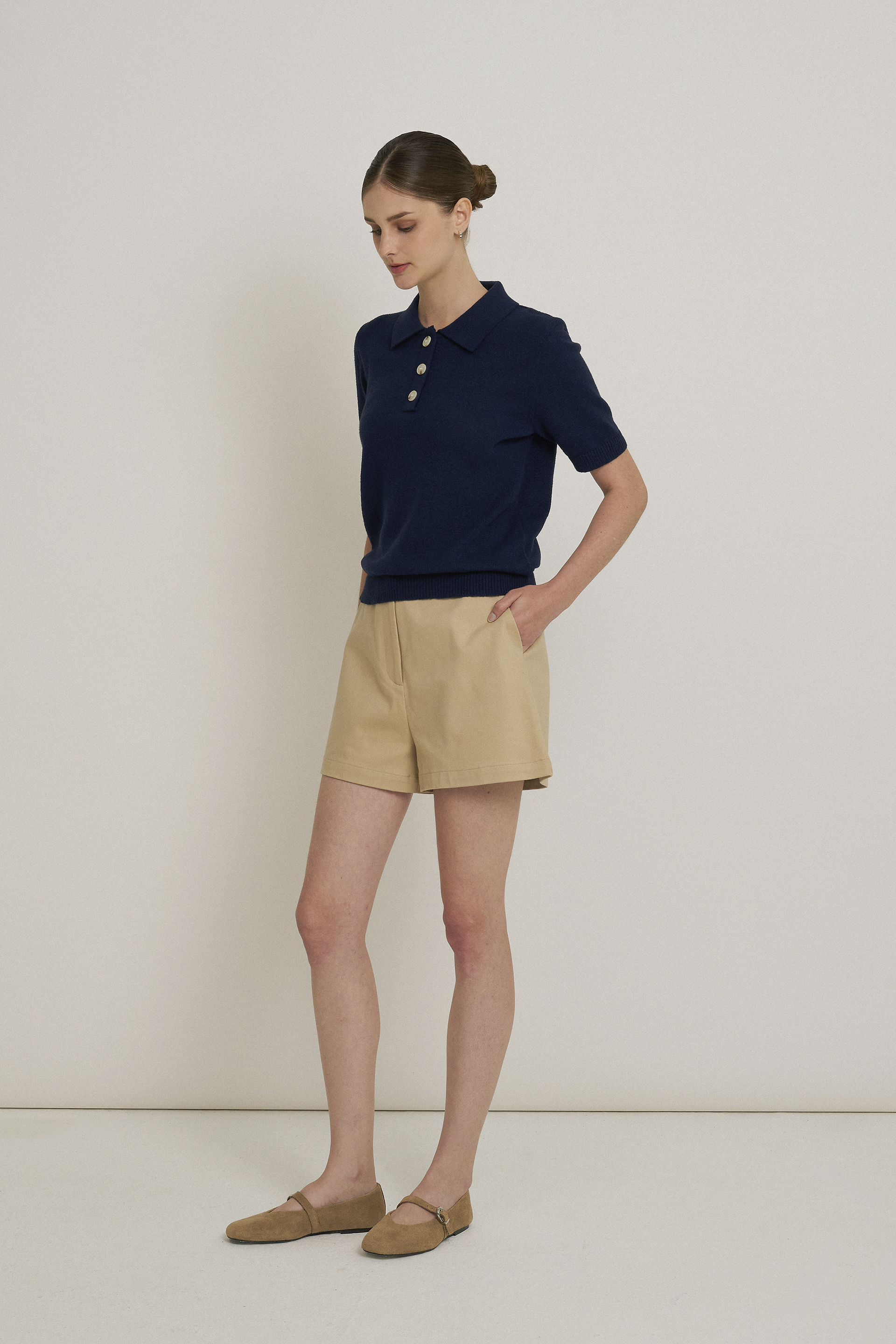 Boxy Knit Polo Top