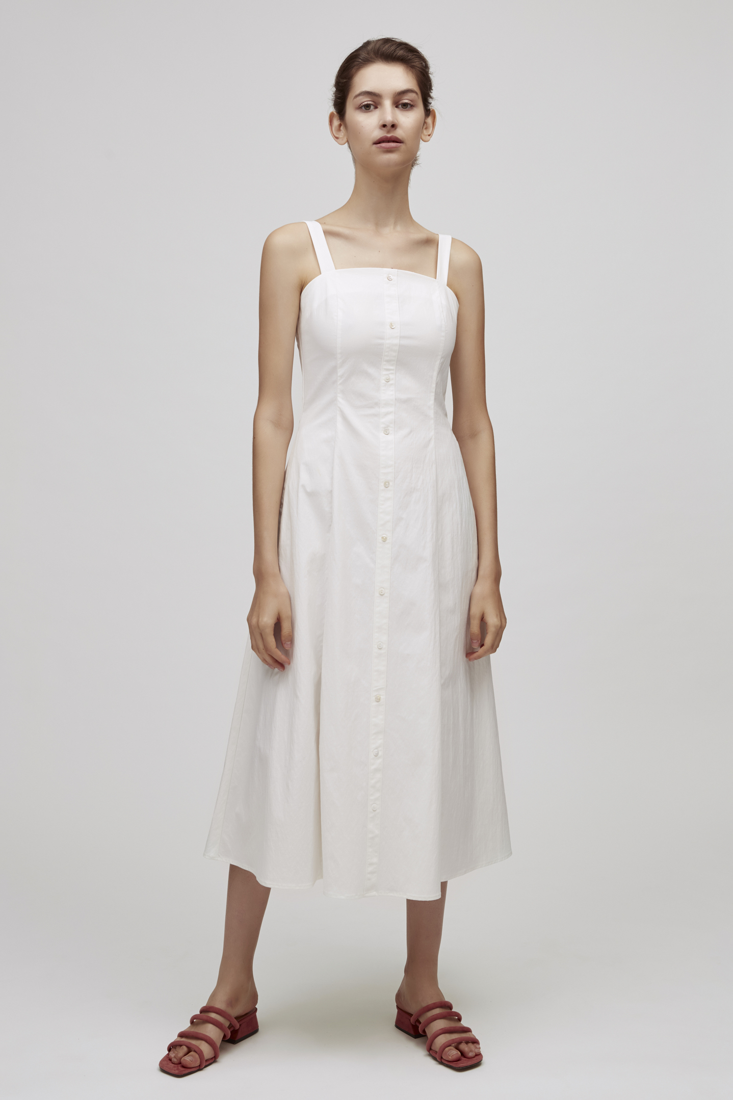 button down fitted dress