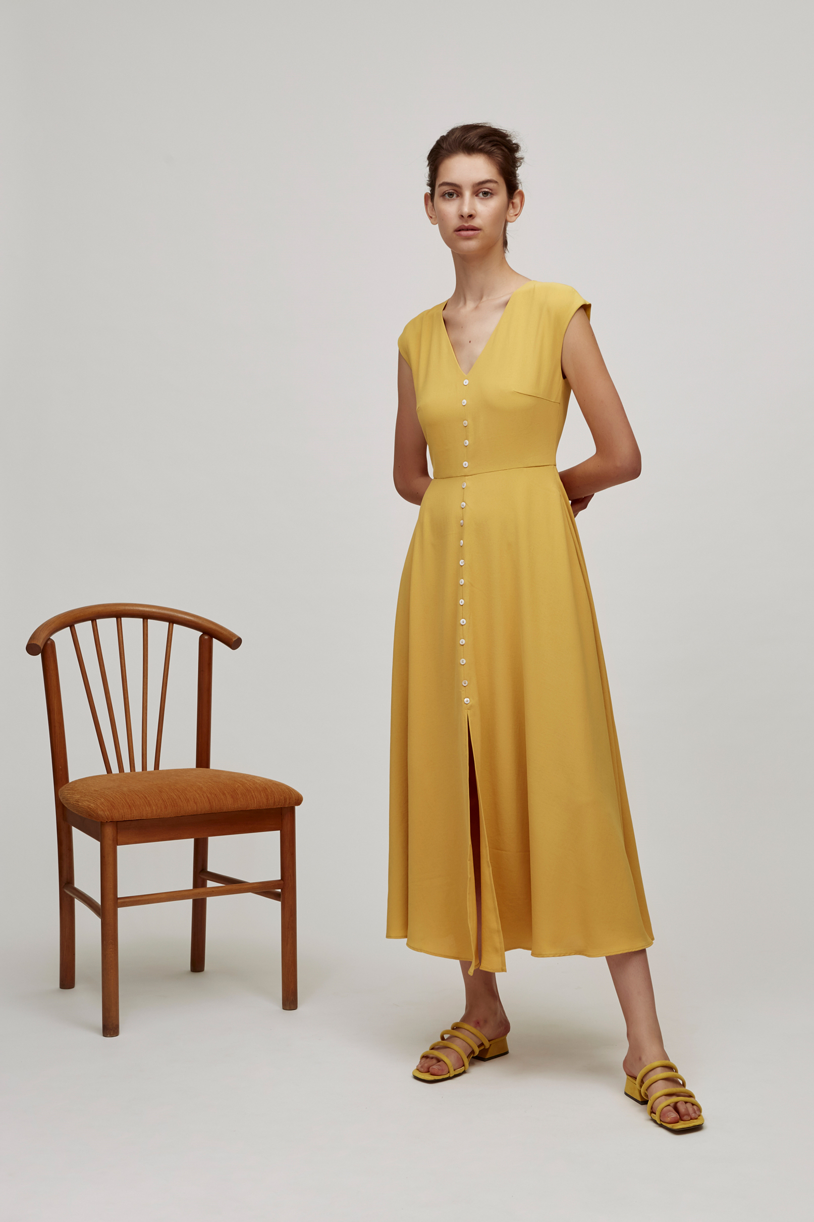 button down maxi skirt