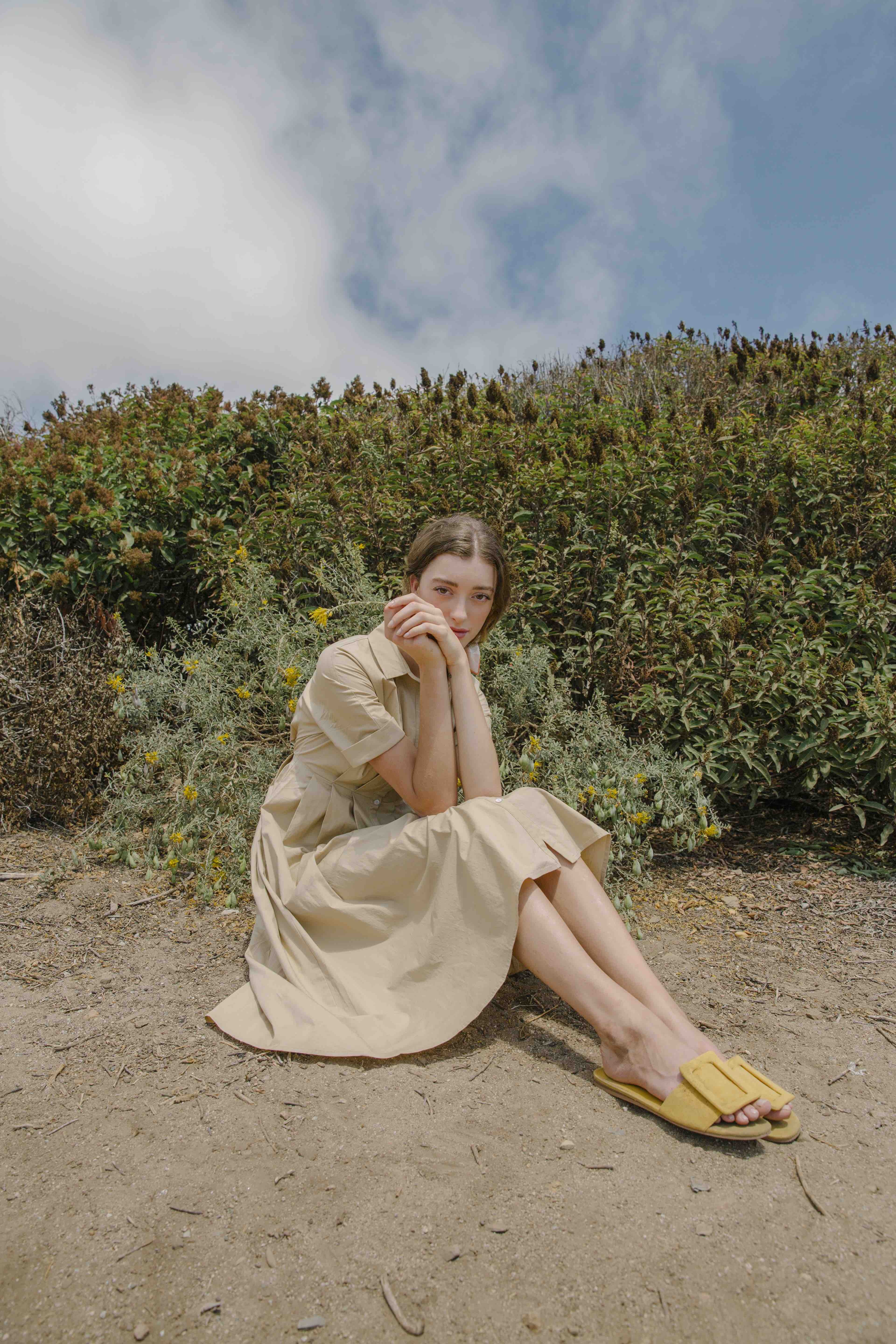 Cotton Pleated Dress Our Second Nature