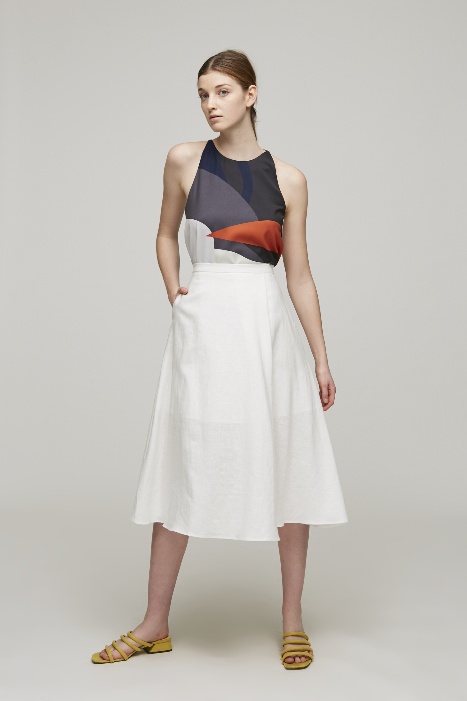 Linen Midi Skirt